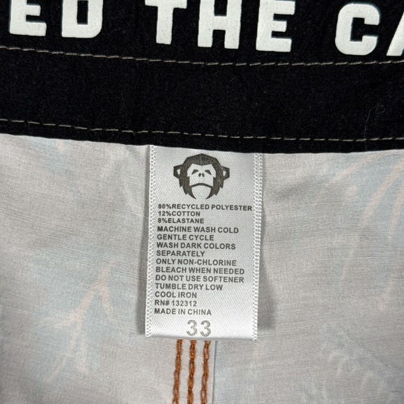 Howler Brothers Alligator Palm Print Board Shorts Mens 33 Swim Trunks Drawstring - Picture 4 of 11